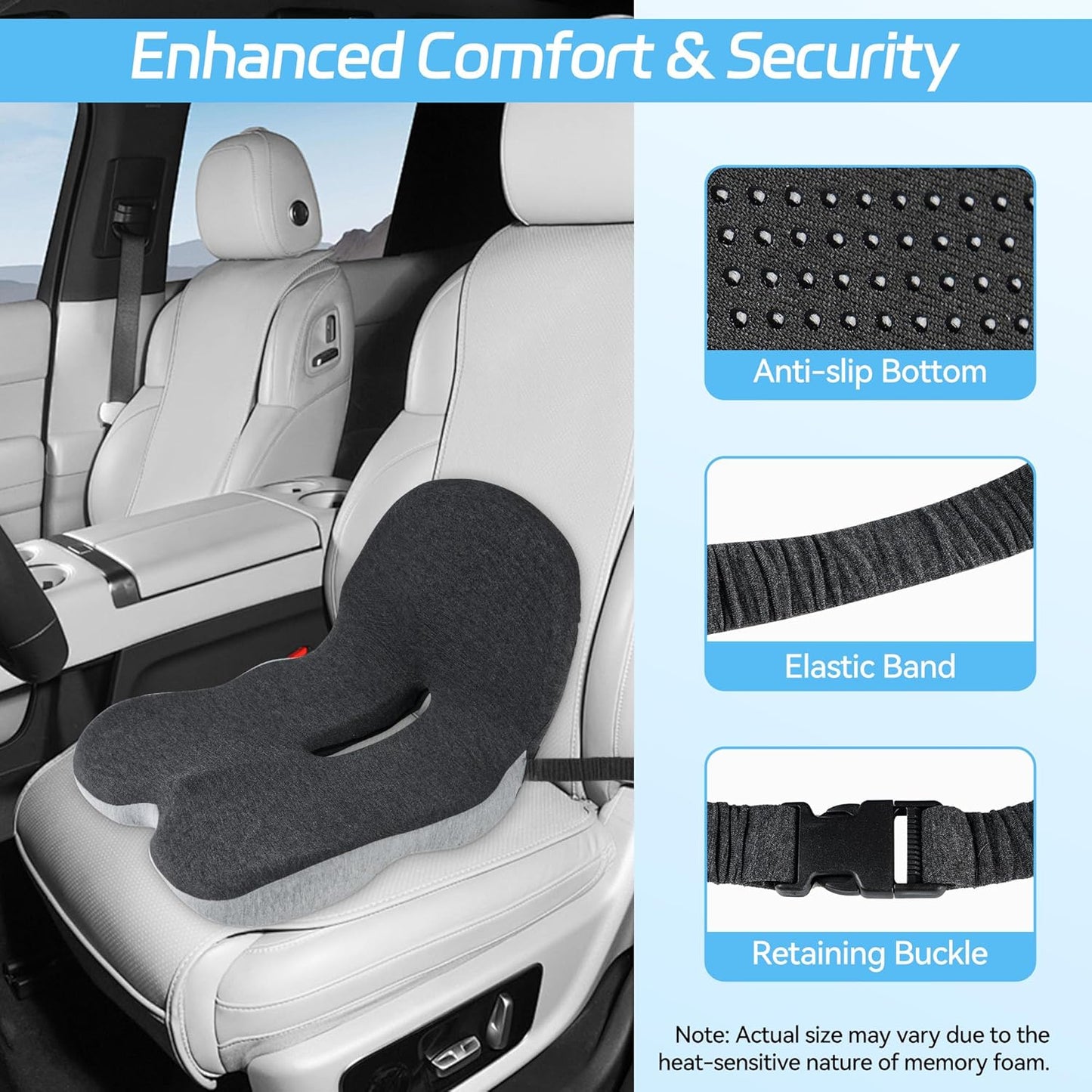 🛡️ LIMITED-TIME 50% OFF! 🚗 Non-Slip Memory Foam Seat Cushion for Car & Office – Ergonomic Pain Relief, Universal Fit, Breathable Mesh ✨