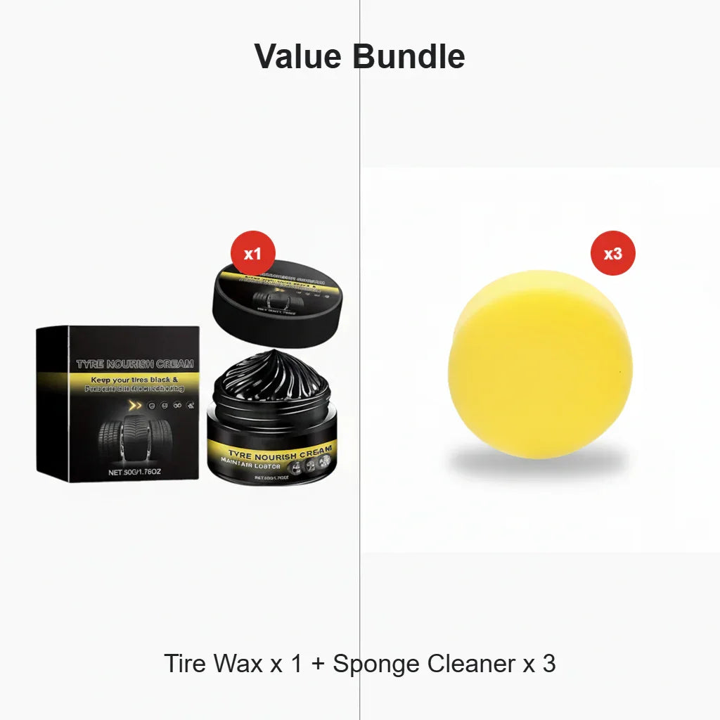 Tire Wax – Restores Black Gloss, Blocks UV, Repels Dirt & Easy Quick Application for Long-Lasting Shine