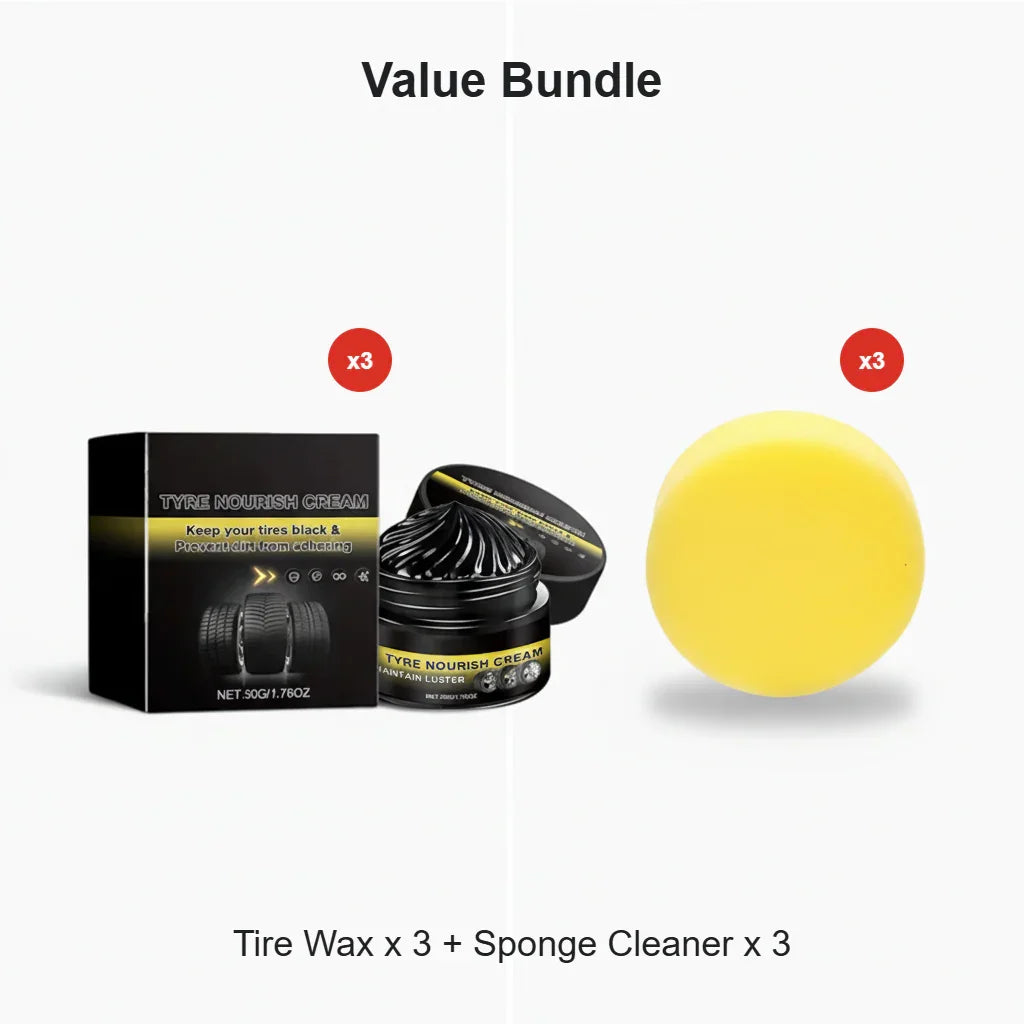 Tire Wax – Restores Black Gloss, Blocks UV, Repels Dirt & Easy Quick Application for Long-Lasting Shine