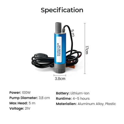 【Industrial-Grade High-Efficiency Choice】38mm High-Power Oil/Water Pump Kit｜Blue Portable Design｜Easy to Carry｜Versatile Applications!