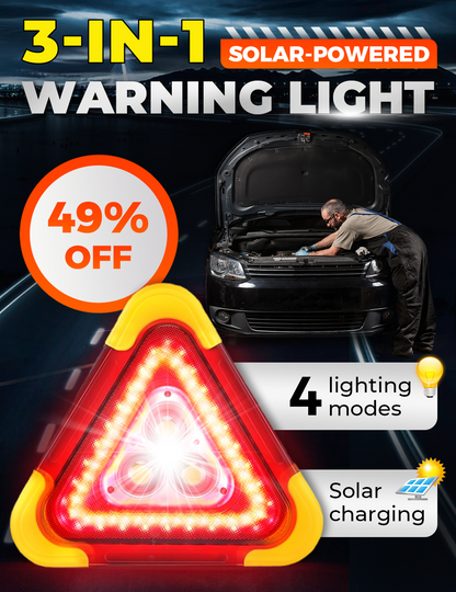 🔥2026 New Arrival🔥3-IN-1 Solar Emergency Triangle Warning Light at the Roadside
