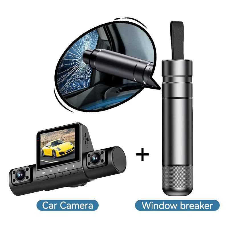 ⏰1080P 4-Channel Dash Cam with Night Vision