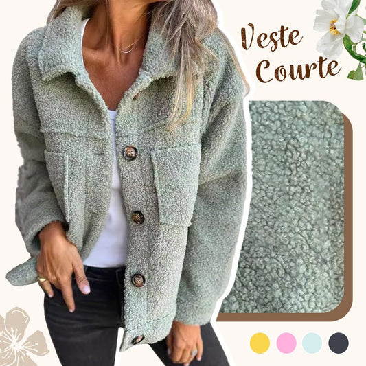 ✨Veste Courte et Chaude avec Col à Revers pour Femmes