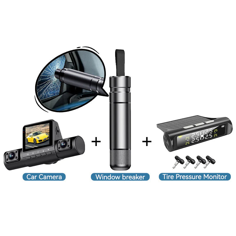 ⏰1080P 4-Channel Dash Cam with Night Vision
