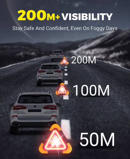 🔥2026 New Arrival🔥3-IN-1 Solar Emergency Triangle Warning Light at the Roadside