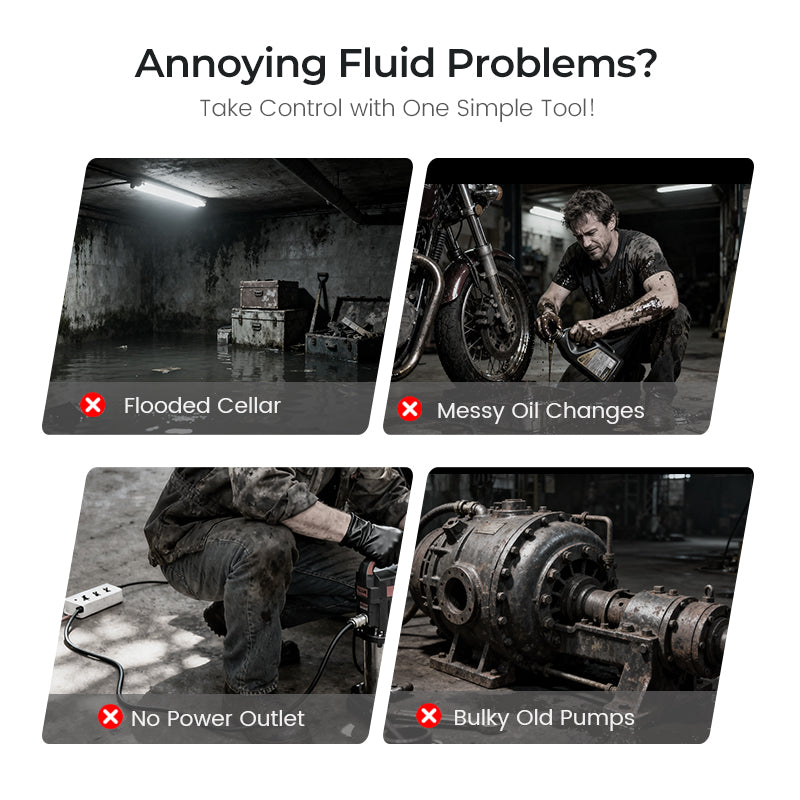 【Industrial-Grade High-Efficiency Choice】38mm High-Power Oil/Water Pump Kit｜Blue Portable Design｜Easy to Carry｜Versatile Applications!