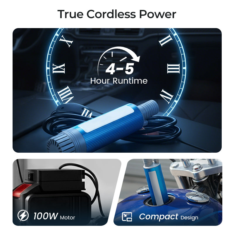 【Industrial-Grade High-Efficiency Choice】38mm High-Power Oil/Water Pump Kit｜Blue Portable Design｜Easy to Carry｜Versatile Applications!