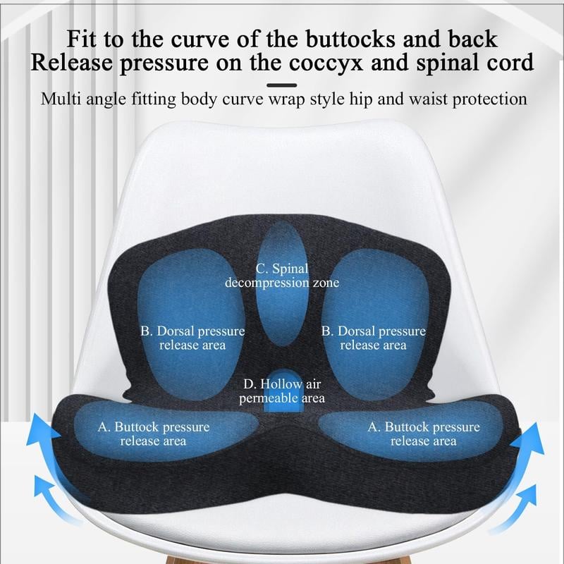 🛡️ LIMITED-TIME 50% OFF! 🚗 Non-Slip Memory Foam Seat Cushion for Car & Office – Ergonomic Pain Relief, Universal Fit, Breathable Mesh ✨