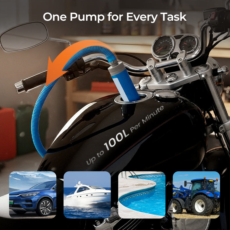 【Industrial-Grade High-Efficiency Choice】38mm High-Power Oil/Water Pump Kit｜Blue Portable Design｜Easy to Carry｜Versatile Applications!