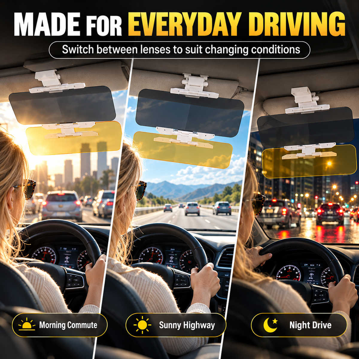 ⏳Time-Limited Special⏰Universal HD Anti-Glare Car Visor for Day & Night