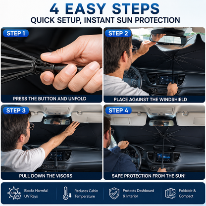 ☂️ 2026 Sale — Over 47 200 Sold!🚗 Upgraded Car Windshield Sun Shade Umbrella