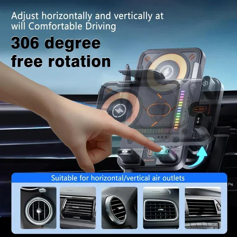 📢📢50%  OFF !! ⏰Over 5K+ sold! 📱Smart 2-in-1 Car Rotating Mobile Phone Holder & Wireless Charger⚡