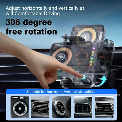 📢📢50%  OFF !! ⏰Over 5K+ sold! 📱Smart 2-in-1 Car Rotating Mobile Phone Holder & Wireless Charger⚡