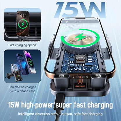 📢📢50%  OFF !! ⏰Over 5K+ sold! 📱Smart 2-in-1 Car Rotating Mobile Phone Holder & Wireless Charger⚡