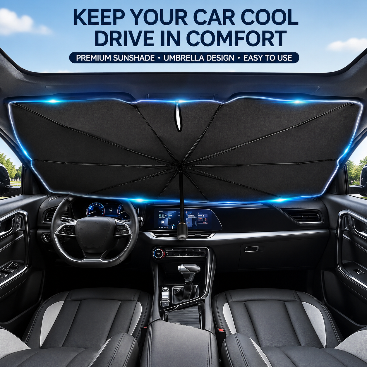 ☂️ 2026 Sale — Over 47 200 Sold!🚗 Upgraded Car Windshield Sun Shade Umbrella