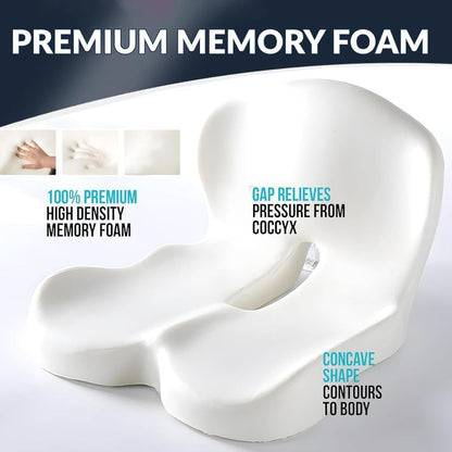 🛡️ LIMITED-TIME 50% OFF! 🚗 Non-Slip Memory Foam Seat Cushion for Car & Office – Ergonomic Pain Relief, Universal Fit, Breathable Mesh ✨