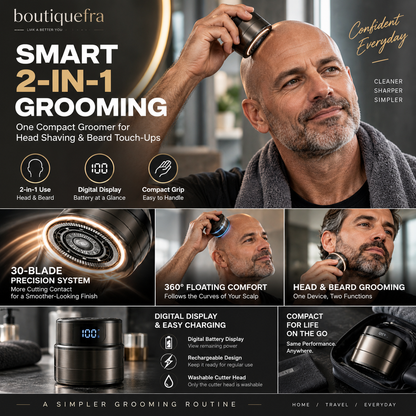 🎉 Hot Sale — Over 14,000 Sold! ⚡🔥 2-in-1 Smart Electric Bald Head Shaver and Beard Trimmer with Digital Display