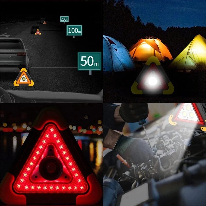 🔥2026 New Arrival🔥3-IN-1 Solar Emergency Triangle Warning Light at the Roadside