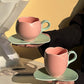 Ceramic Coffee Cup with Saucer