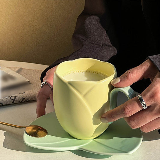 Ceramic Coffee Cup with Saucer