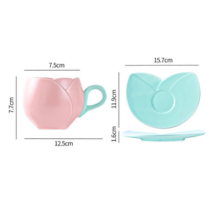 Ceramic Coffee Cup with Saucer
