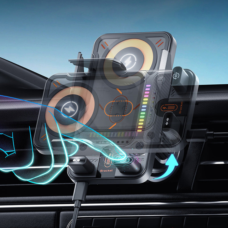 📢📢50%  OFF !! ⏰Over 5K+ sold! 📱Smart 2-in-1 Car Rotating Mobile Phone Holder & Wireless Charger⚡