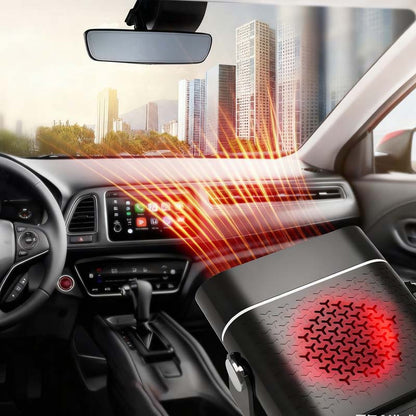 🚗🔥 Portable 2-in-1 car fan with heating function – 360° rotatable, fast defrosting, heating and ventilation, quiet and lightweight for winter and summer!