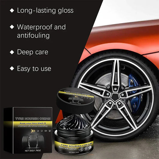 🚗 BUY 2 GET 1 FREE! ✨ Tire Wax – Restores Black Gloss, Blocks UV, Repels Dirt & Easy Quick Application for Long-Lasting Shine 🛞