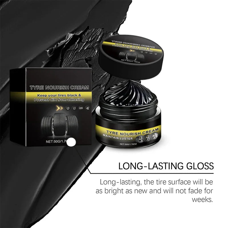 Tire Wax – Restores Black Gloss, Blocks UV, Repels Dirt & Easy Quick Application for Long-Lasting Shine