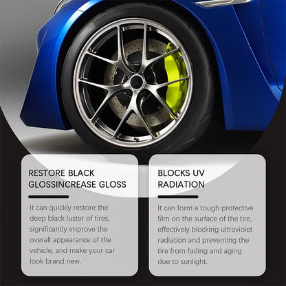 Tire Wax – Restores Black Gloss, Blocks UV, Repels Dirt & Easy Quick Application for Long-Lasting Shine