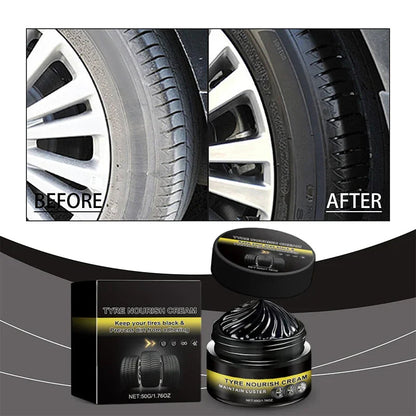 Tire Wax – Restores Black Gloss, Blocks UV, Repels Dirt & Easy Quick Application for Long-Lasting Shine