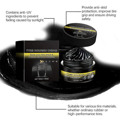 Tire Wax – Restores Black Gloss, Blocks UV, Repels Dirt & Easy Quick Application for Long-Lasting Shine