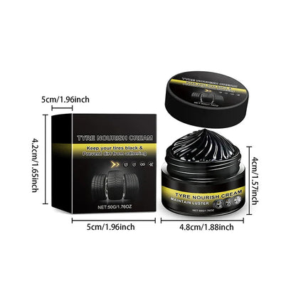 Tire Wax – Restores Black Gloss, Blocks UV, Repels Dirt & Easy Quick Application for Long-Lasting Shine