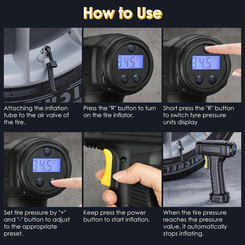 🔥Portable Cordless Air Compressor with Digital Display