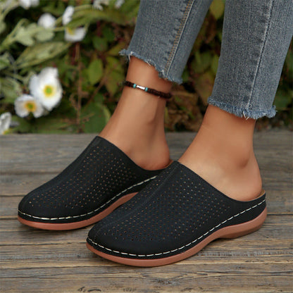 👡2026 New Arrivals 50% OFF🌸 Women’s Perforated Platform Mules – Lightweight, Breathable Slip-On Sandals for Everyday Comfort