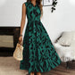 Sleeveless Collared Maxi Dress with Tie-Waist