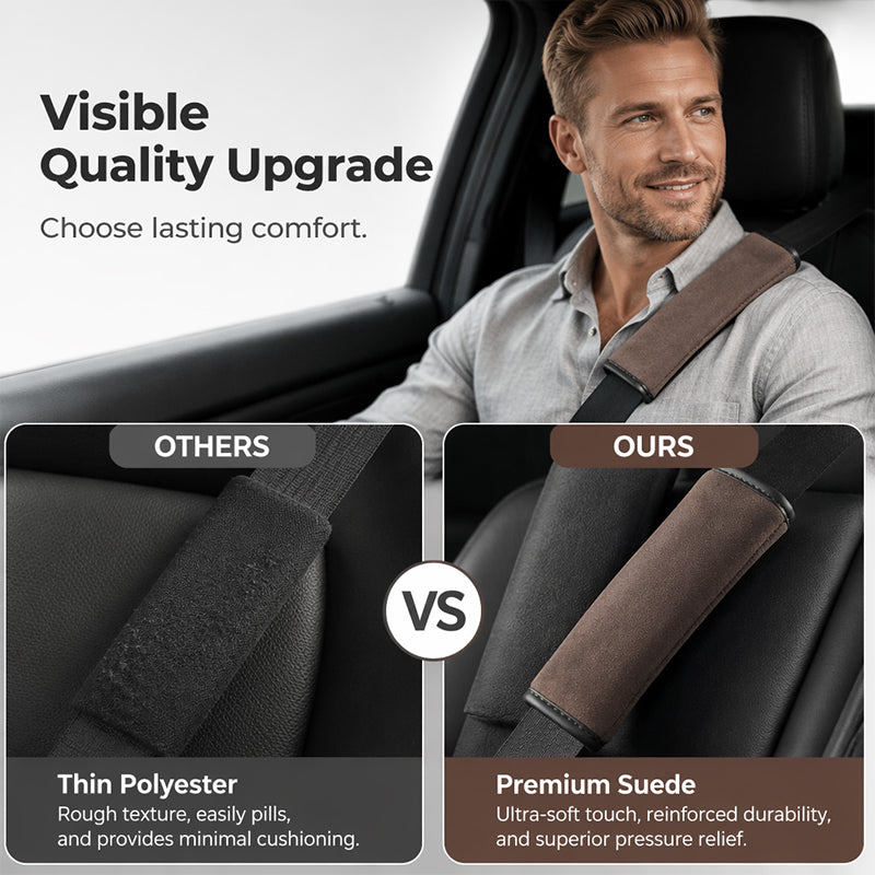 ⏳Time-Limited Special⏰Universal Faux Suede Seat Belt Shoulder Pads | Soft Thick Comfort Cushion ✨