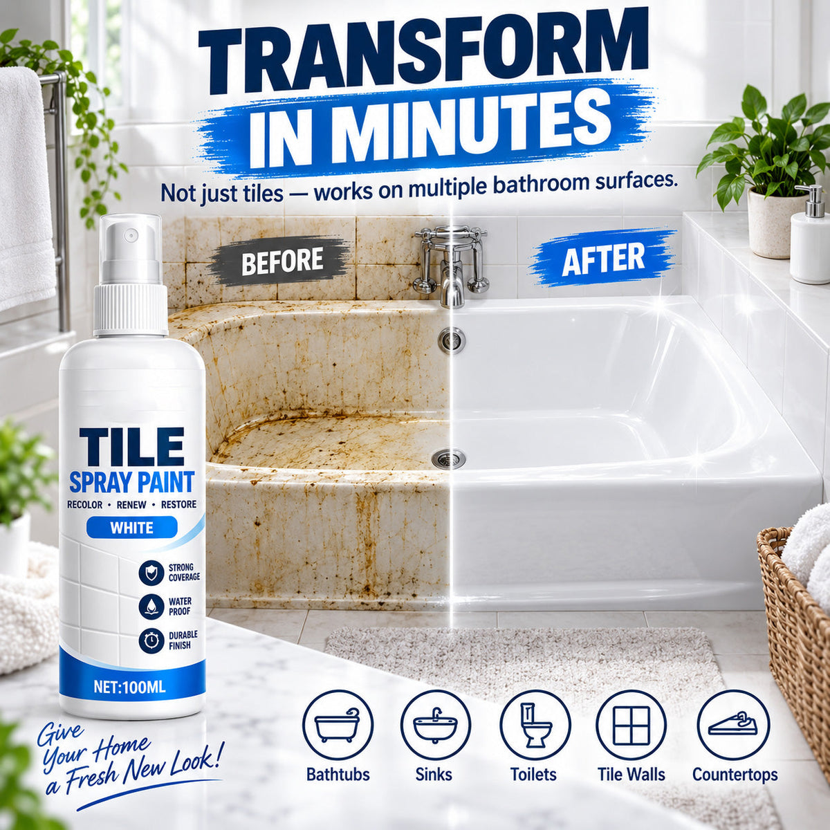 🔥HOT SALE🎨Tile Renewal Spray Paint – Recolor & Refresh - 50% OFF!!!